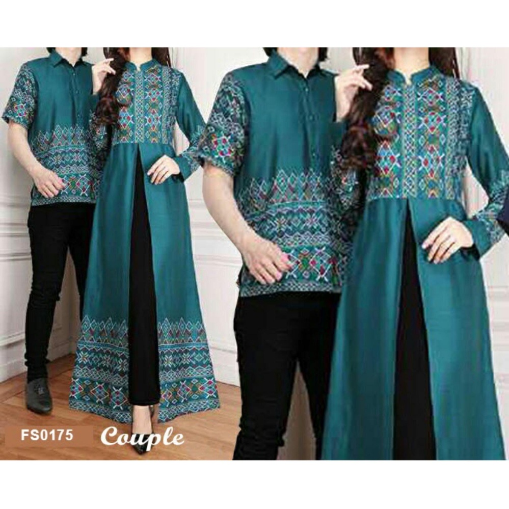 DISKON Flavia Store Batik Couple FS0175 TOSCA  Baju  