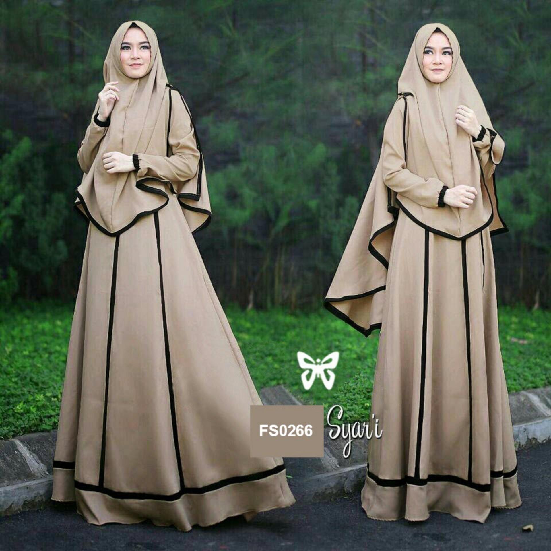 Flavia Store Gamis Syari Set 2 in 1 FS0267 - TOSCA / Baju Muslim Wanita Syar'i / Gaun Muslimah / Maxi Dress Lengan Panjang / Hijab / Srjanetta