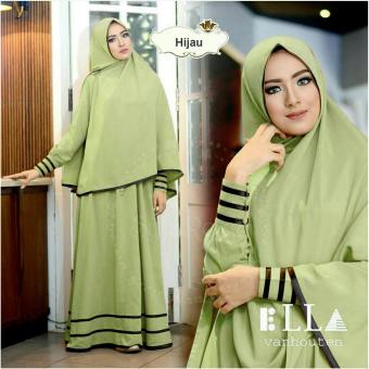 Gambar Flavia Store Gamis Syari Set 2 in 1 FS0532   HIJAU   Baju Muslim Wanita Syar i   Gaun Muslimah   Maxi Dress Lengan Panjang   Hijab   Nisyfarose