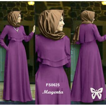 Gambar Flavia Store Maxi Dress Lengan Panjang FS0625   MAGENTA   Gamis   Gaun Pesta Muslimah   Baju Muslim Wanita   Srdahlia