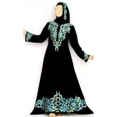 gamis abaya arab hitam bordir busui