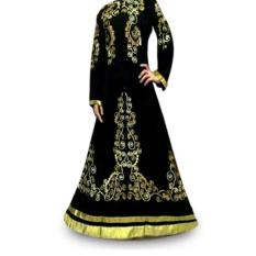 gamis abaya arab hitam bordir busui