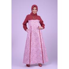 Gamis Syari Nibras NS 36 Salem Marun Coklat Muda
