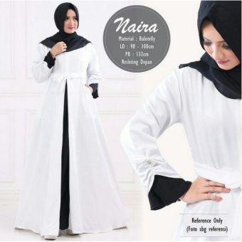 Gambar Gamis Wanita Naira Putih