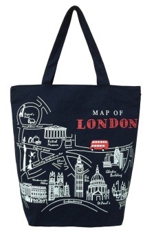 Green3R Canvas Tote Bag C214 - Tas Belanja Wanita Biru Dongker