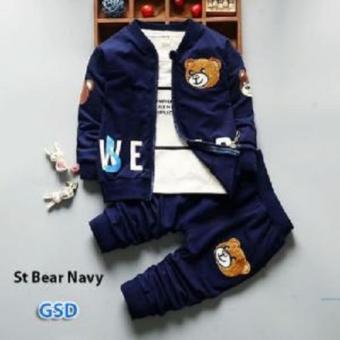 Gambar Grosir Dress   Stelan Baju Dan Celana Beruang Navy