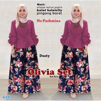 GSD-Baju Setelan Muslim Wanita/Celana Kulot/Set Livia