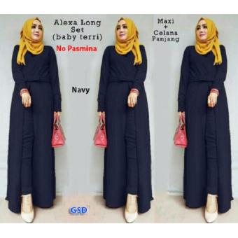 Gambar GSD   Setelan Baju dan Celana Muslim Wanita  Set Xaxa Navy