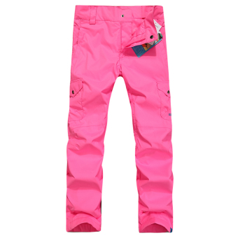 Gambar Gsou salju tebal tahan air tahan angin Celana ski celana (Mei merah muda)