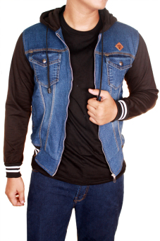 Gambar Gudang Fashion   Jaket Casual Jeans   Biru Tua