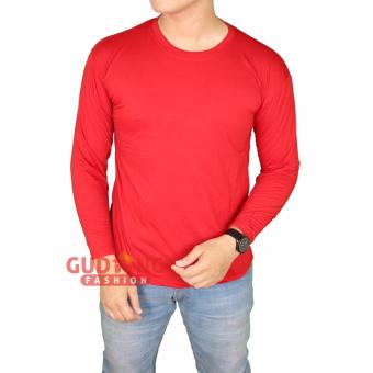 Gambar Gudang Fashion   Kaos Pria Panjang Polos   Merah Cabe
