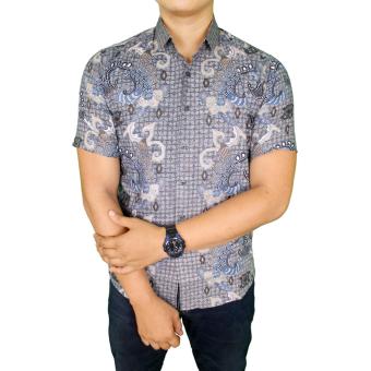 Gambar Gudang Fashion   Kemeja Batik Pria Slim   Biru Muda