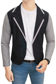 Gambar Gudang Fashion   Male Stretch Blazer   Hitam Kombinasi