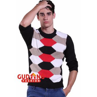 Bandingkan Toko Gudang Fashion - Sweater Kombinasi Warna - Hitam harga baru - Hanya Rp83.