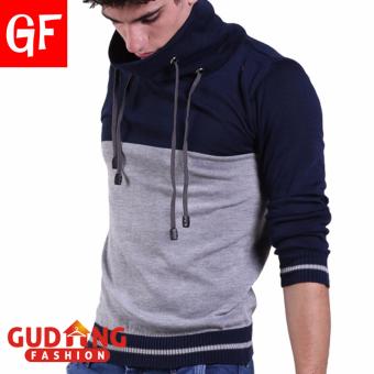 Gudang Fashion - Sweater Pria Kerah Tinggi - Abu Navy