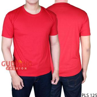 Gambar Gudang Fashion   Tshirt Simple Elegan O Neck Polos   Merah Cabe