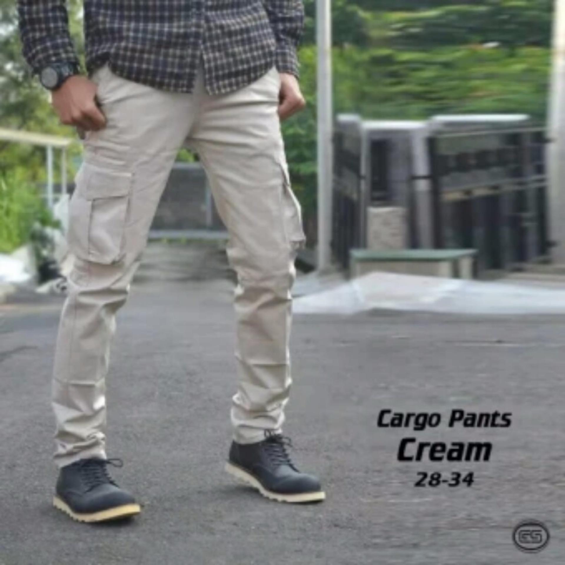 Gunz celana kargo pants cream