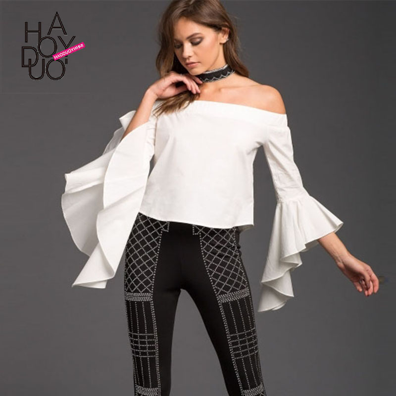 Haoduoyi2017 Musim Gugur Yang Manis Musim Gugur Baru Kerah Datar Warna Solid Kemeja (Putih) Haoduoyi2017 Musim Gugur Yang Manis Musim Gugur Baru Kerah Datar Warna Solid Kemeja (Putih)