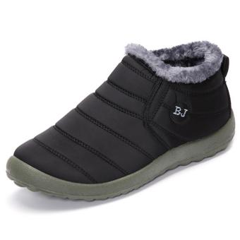 HOT Women's Winter Warm Fabric Fur-lined Slip On Ankle Snow Boots Sneakers Shoes Black - Intl Desember 2018 - 4 HOT Women's Winter Warm Fabric Fur-lined Slip On Ankle Snow Boots Sneakers Shoes black - intl - 4
