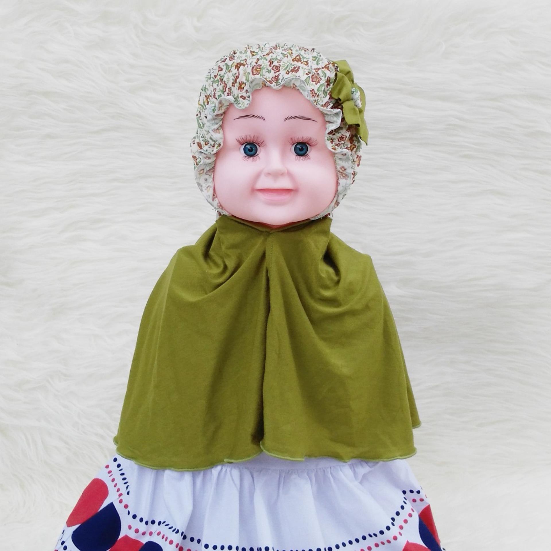 HQo Kerudung Anak Bayi Hat Flower / Jilbab Anak Bayi / Jilbab Bayi / Hijab Pashmina Instan Anak