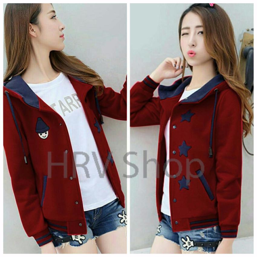 HRV Shop Jaket Wanita Star Maroon .