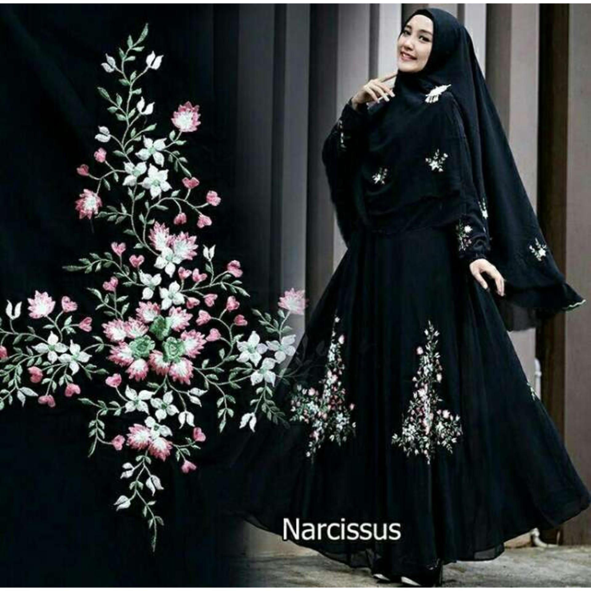 Humaira99 Gamis Syari Muslim Ceruty Premium Dress Muslimah Narcissus