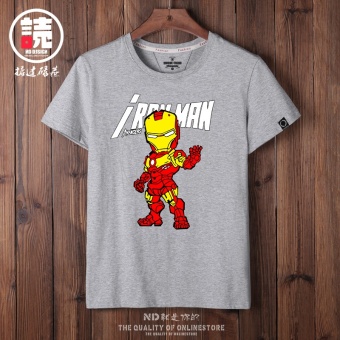 Gambar Iron Man lengan pendek pria t shirt (Abu abu Iron Man EBA) (Abu abu Iron Man EBA)