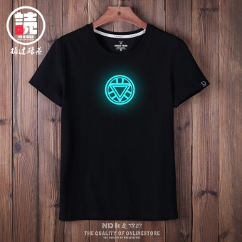 Gambar Iron Man lengan pendek pria t shirt (GCF hitam 6 No.) (GCF hitam 6 No.)