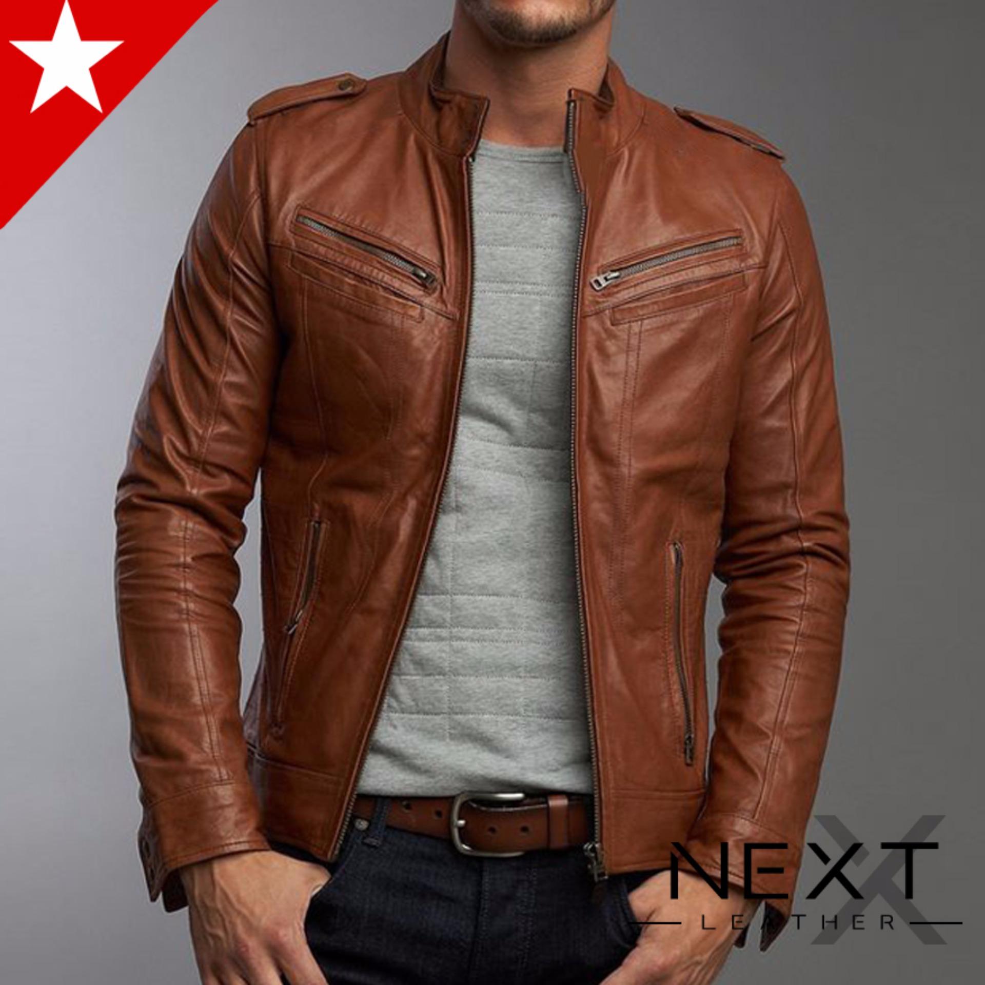 Jaket Army PU Leather / Jaket Kulit Pria Army