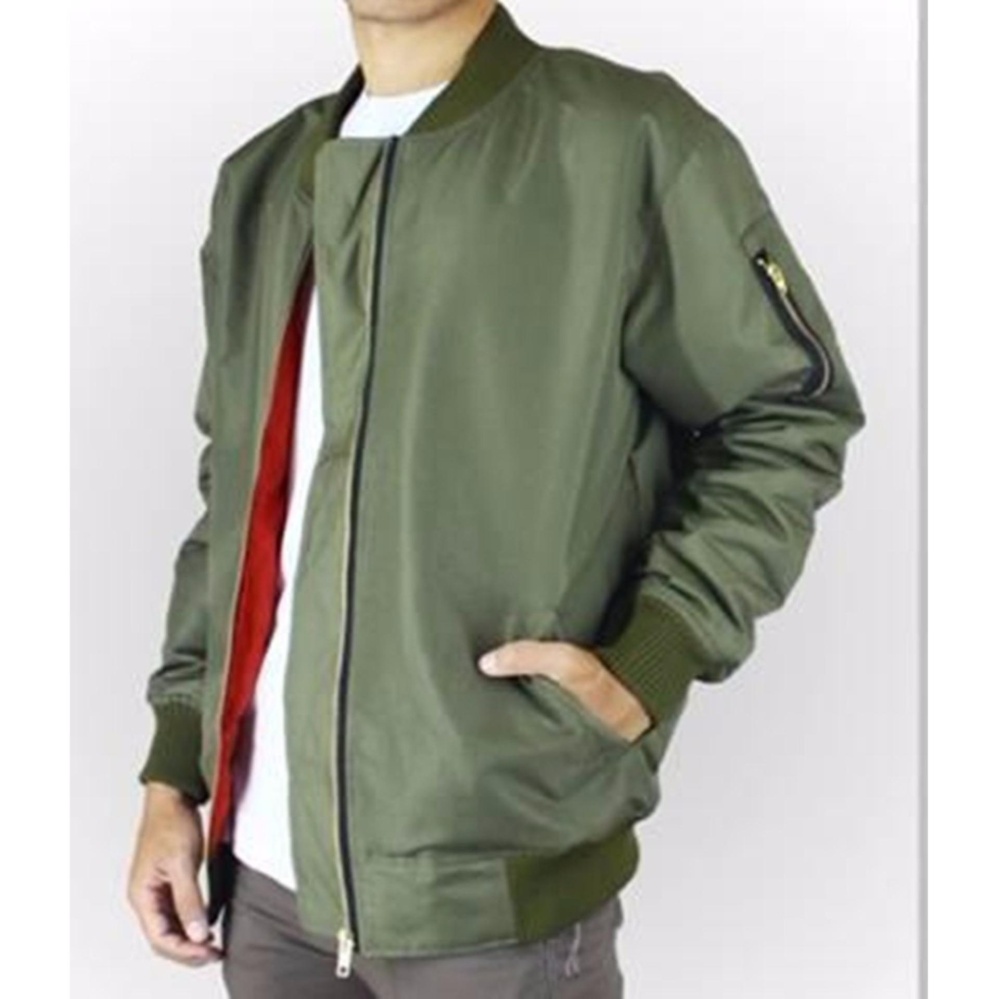 Jaket Murah Bomber Pria Simple-Hitam Best Seller