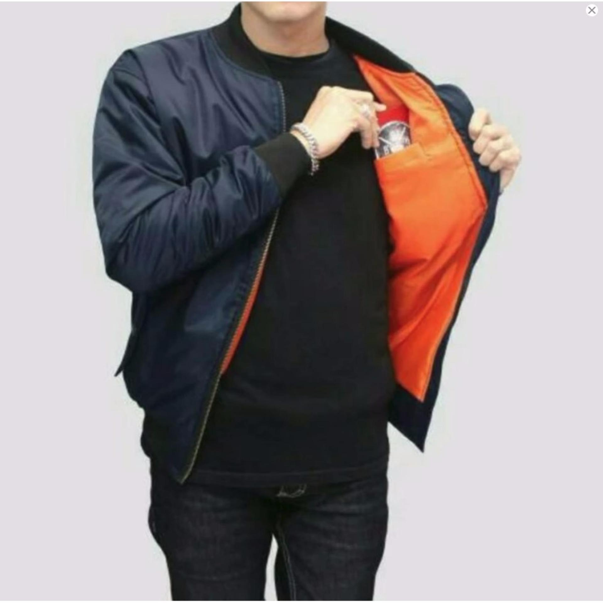 Jaket Murah Bomber Pria Simple-Hitam Best Seller