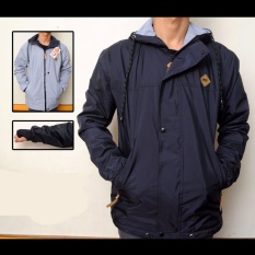 Jaket Murah Parka Bolak Balik Hitam-Abu 2in1 (Best Seller)