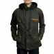 Jaket parka pria list suede - Hijau army