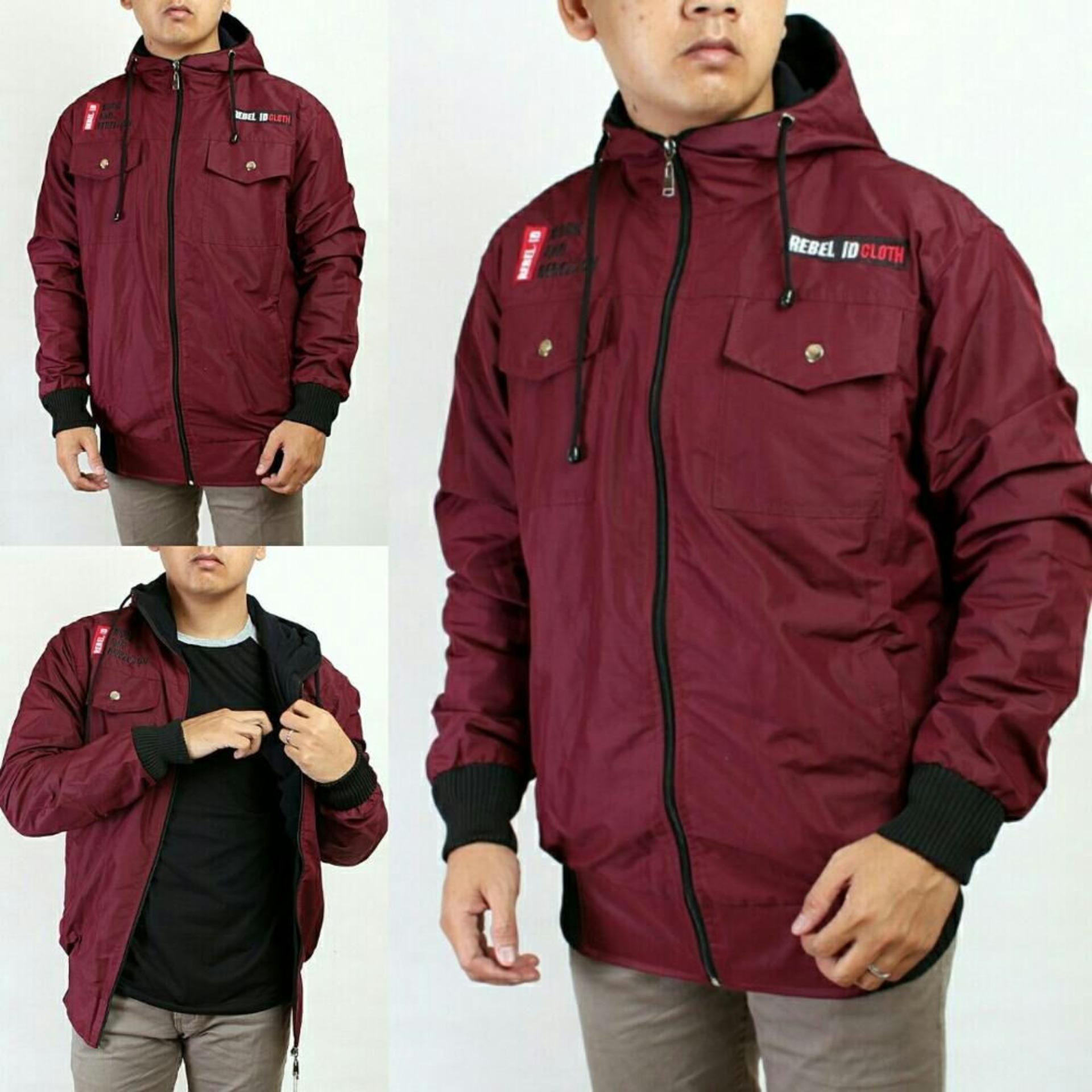 Jaket Taslan Hoodie - Marun