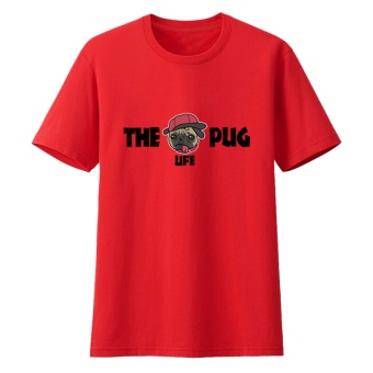 Harga Jepang katun remaja t shirt (Pug merah) Online Review