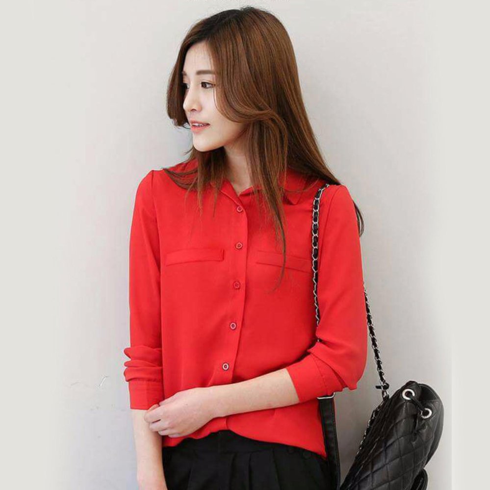 Jfashion Korean Style Plain Shirt Long SLeeve - Ummi Hitam Jfashion Korean Style Plain Shirt Long SLeeve - Ummi Hitam