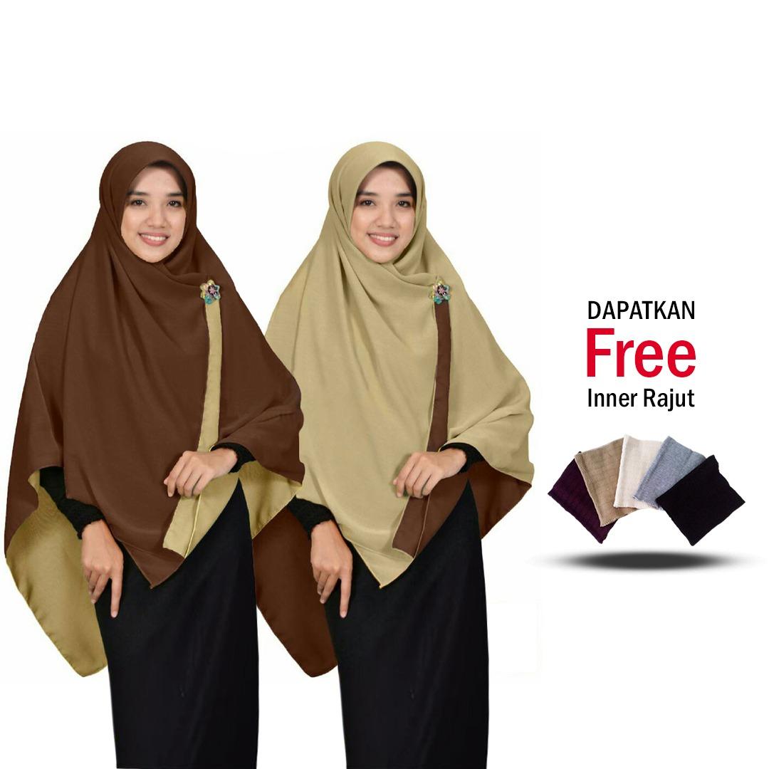 Jilbab 2 Warna Zannah Hijab Jilbab Segi Empat Bolak Balik Dua Warna Jumbo Syari Kerudung Modern Masa Kini Fashion Muslimah Atasan Anak Perempuan Terbaru Termurah cocok untuk Pengajian Bahan Premium Grade A