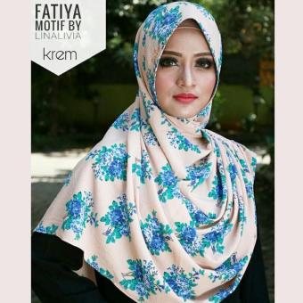 Gambar jilbab instan FATIYA motif by Linalivia (warna Cream)   hijabkerudung pashmina pasmina bergo khimar