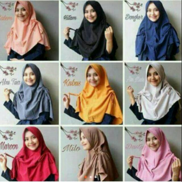 Jilbab Khimar Pet Serut Kanan Kiri