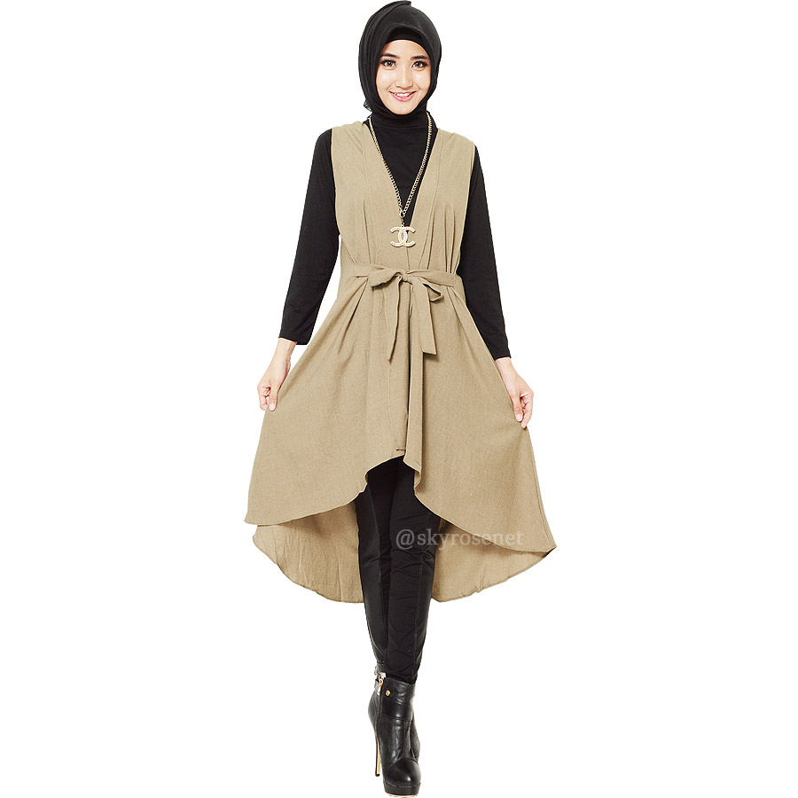 JO & NIC Tamara Tunic Vest Midi Outer Wanita AllSize - LightBlue