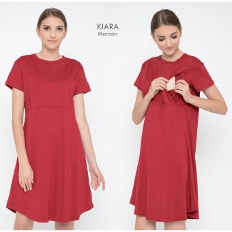 Just Mom Dress hamil menyusui Kiara Maroon KR114