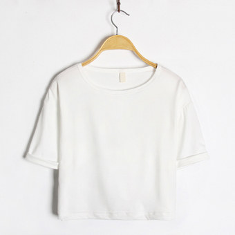 Beli Kaos Wanita Lengan Pendek Atas Pusar Kerah Bulat Beli Kaos Wanita Lengan Pendek Atas Pusar Kerah Bulat