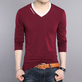 Harga Termurah Kapas musim semi dan musim gugur bagian tipis kecil bottoming kemeja t-shirt