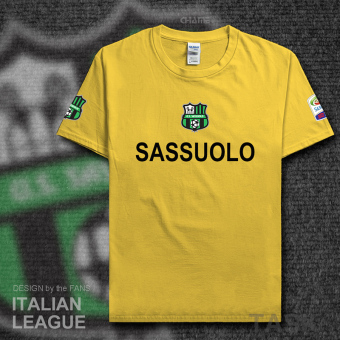 Gambar Kasual kapas lengan pendek Serie A pelatihan t shirt jersey (Lengan pendek daisy warna hitam kata)