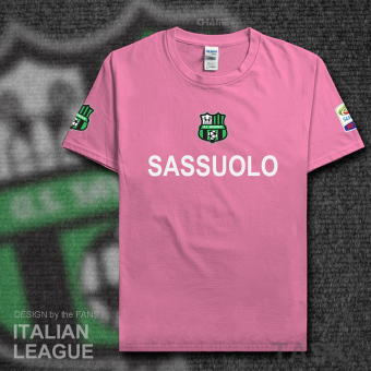 Gambar Kasual kapas lengan pendek Serie A pelatihan t shirt jersey (Lengan pendek Rhododendron warna)