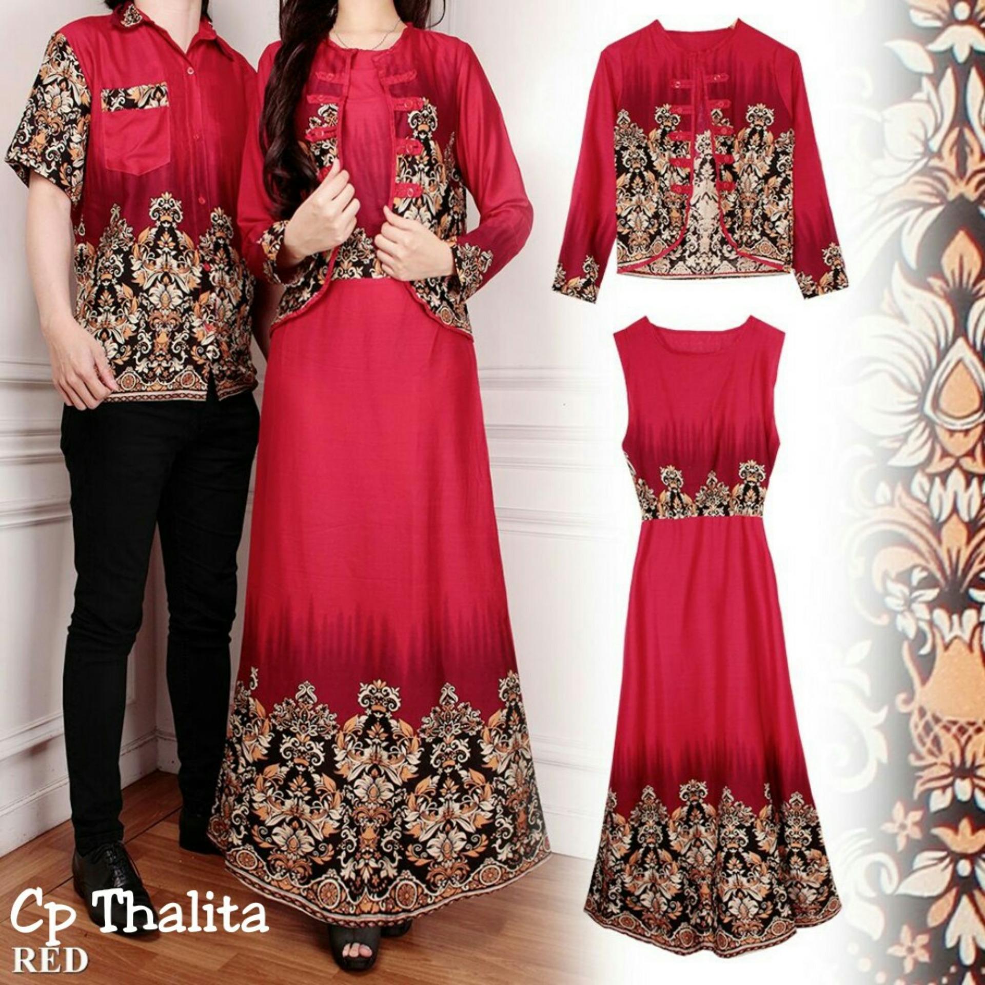 Kedai_baju Batik Pasangan / Batik Couple / Sepasang / Thalita Merah