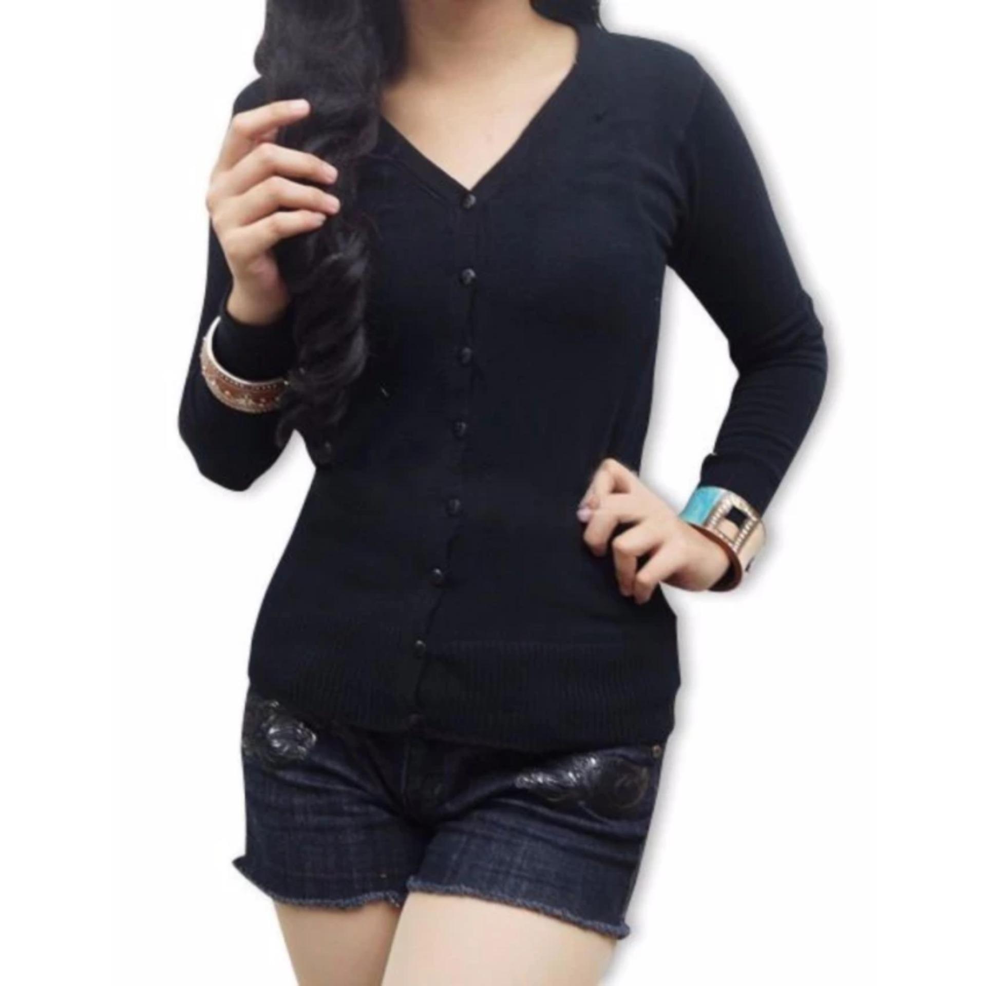 KEIS'S cardigan wanita rajut hitam