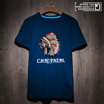 Gambar Kepribadian India katun pria kepala manusia t shirt (Angkatan Laut India putih CJU)