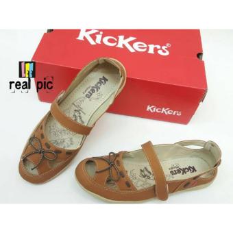  Harga  Kickers Women Light Brown Flat Shoes  With Strap 