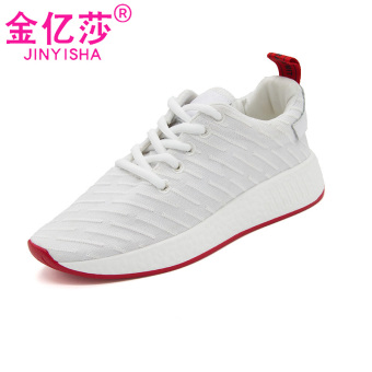 Kim miliar anyaman jala bernapas kebugaran kasual sepatu musim gugur baru sepatu wanita (LSZ-F10 putih)